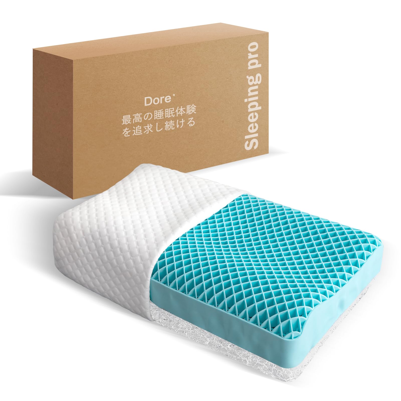 

Dore Gel Pillow, Zero Gravity Pillow, Height Adjustable, High Resilience, Ergonomic, Breathable, Washable, Ideal for Side Sleepers, Pressure Relief,