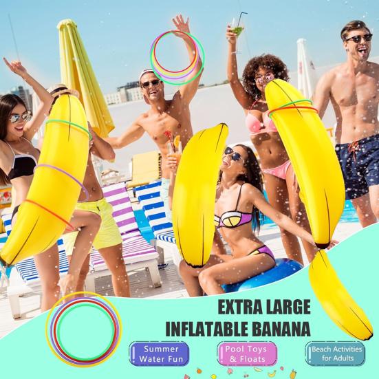 Riesen Aufblasbare Bananen 34,7 Zoll hoch Lustige Gurke Neuheit Gag Streich Witz Geschenke für Früchte-Liebhaber Sommer Poolparty Dekorationen