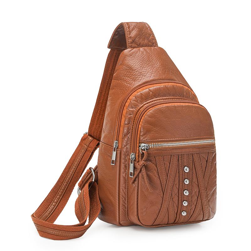 Women's Shoulder Bag PU Chest Bag Lightweight Travel Crossbody Bag
