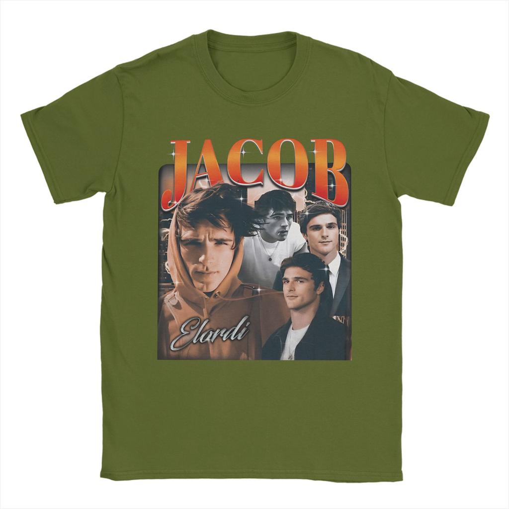 Unisex Retro Jacob Elordi Tshirts Cotton Tees Beach Vintage Short Sleeves T Shirt O Neck Hip Hop Casual Tee Shirt