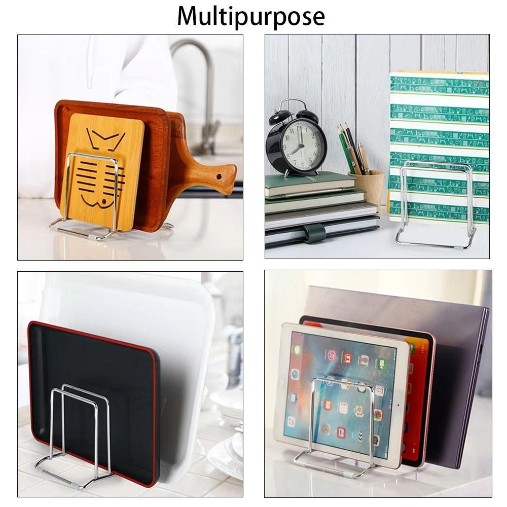 2 Sectional Cutting Board Holder Stainless Steel Chopping Board Organizer Kitchen Storage Rack