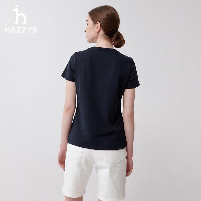 HAZZYS Damen Lässiges Rundhals-T-Shirt mit Stickerei
