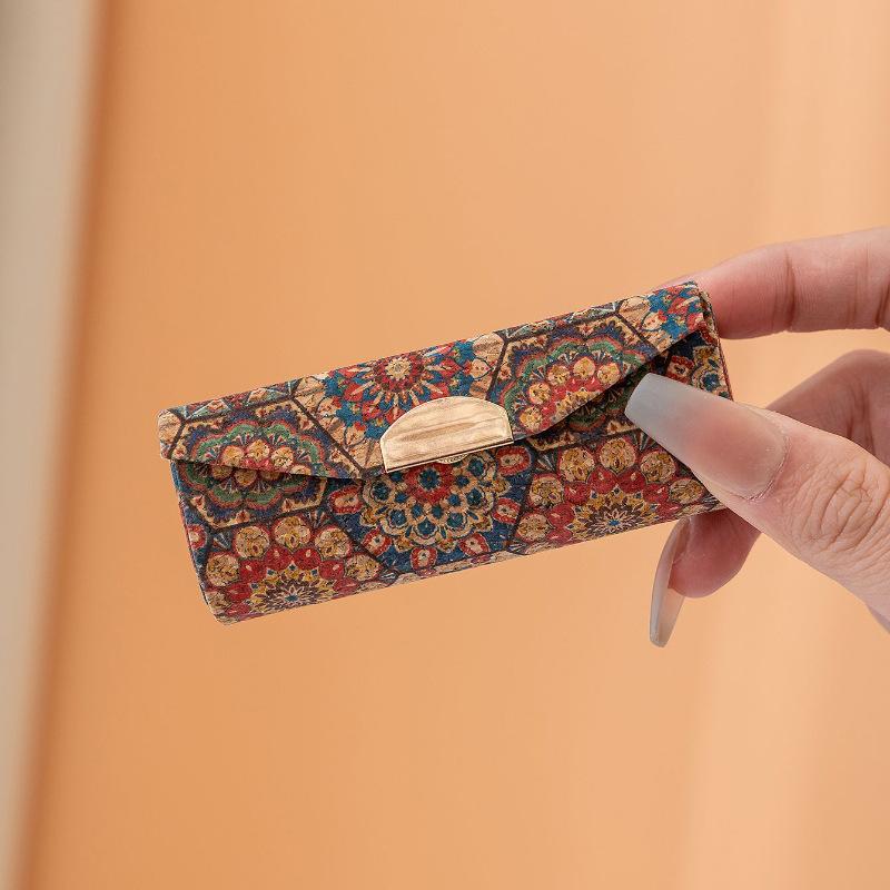 Retro-style Cork Lipstick Storage Box, Touch-up Mirror, Portable Mirror Mini Makeup Bag, Dirt-resistant Makeup Box