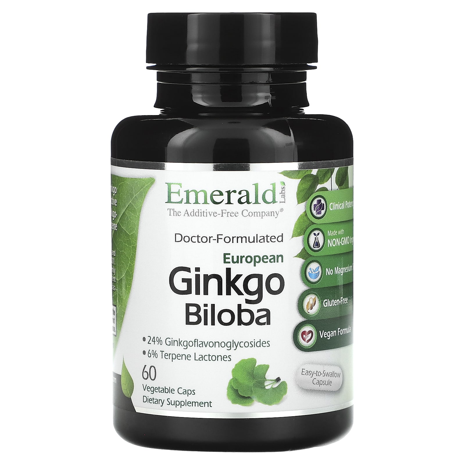 

European Ginkgo Biloba, Veggie Capsules 60