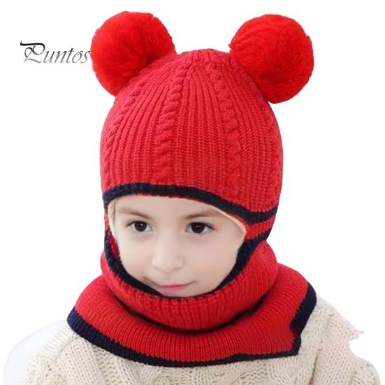 

Детская шапка осень-зима, вязаная, толстая, теплая, мягкая, с меховым шариком, декоративная, высокая эластичность, полная защита, устойчивая к холоду, унисекс, зимняя шапка, головной убор красный
