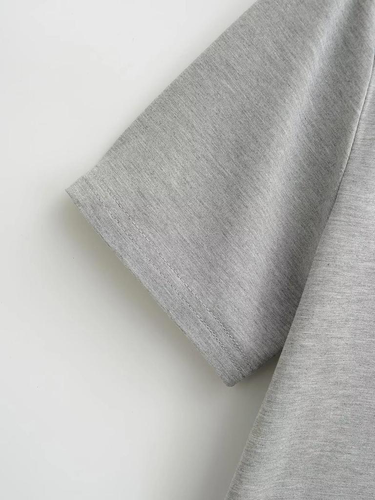 Retro Korean Basic V-Neck Loose Short-Sleeved Women's T-Shirt