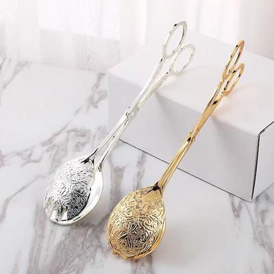 Food Tong Gold-plated Snack Cake Clip Salad Bread Pastry Clamp Baking Barbecue Tool Fruit Salad Cake Clip Kitchen Utensils New