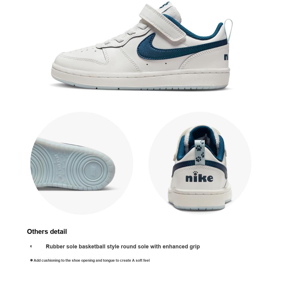 Nová kolekce Nike Court Borough Low 2 Se Nízké Skateboardové Boty Bílá Modrá Dětské Věk 3 7 Let DQ5980-100