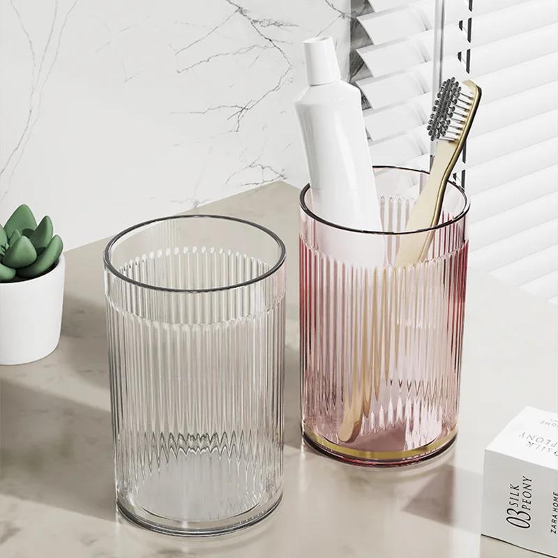 Light Luxury Transparent Mouthwash Cup High Beauty Household Couples Large Capacity Toothbrush Storage Washing and Brushing Cup
