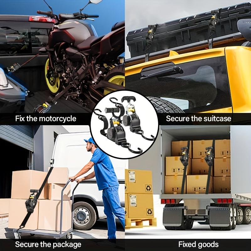 Automatic Retractable Cargo Straps with Heavy Duty Tensioner, Shrink Tensioner Strap, Luggage Rope, Motorcycle Strap, Fixed Tightening Strap