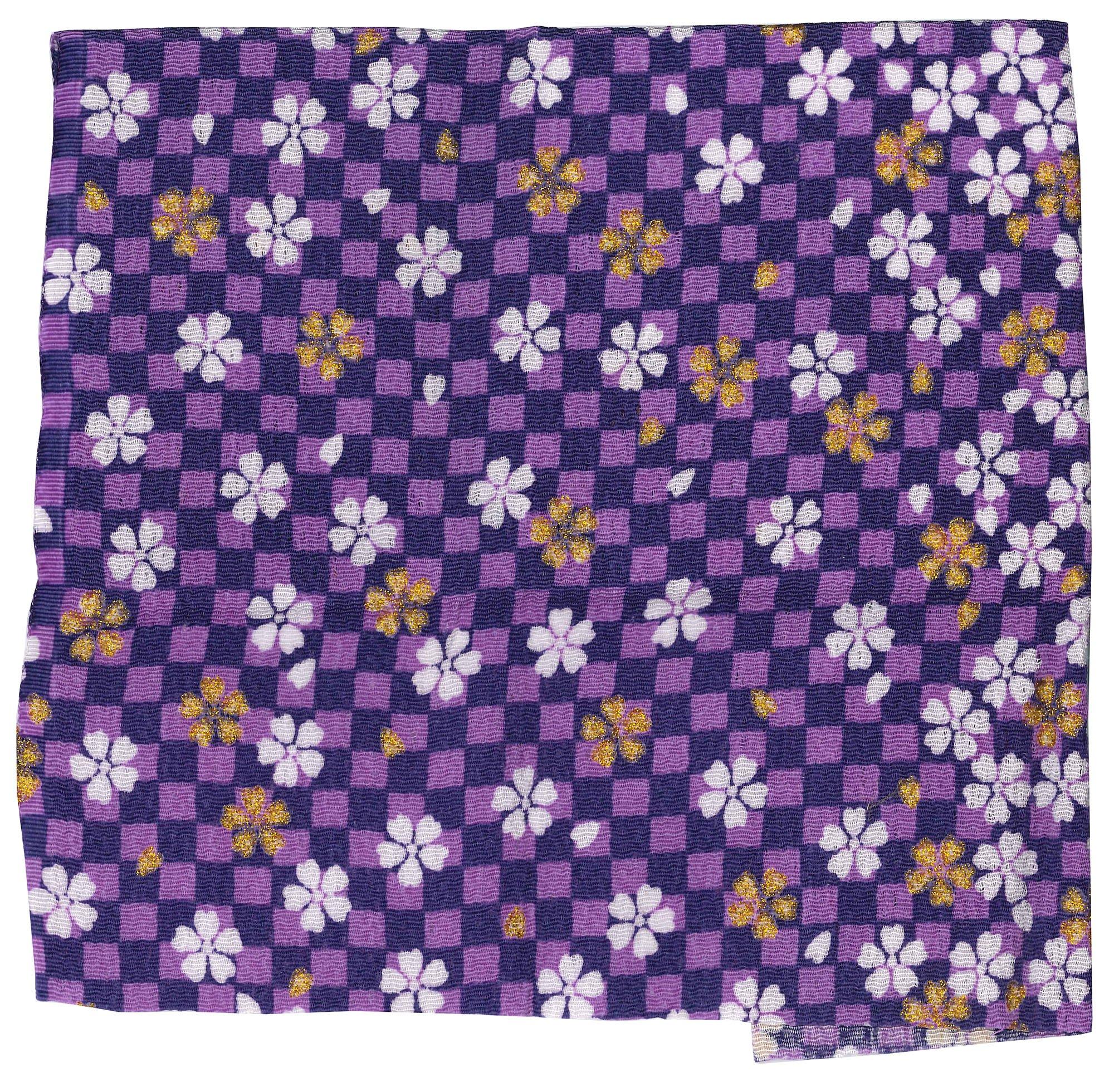 

INAZUMA Kyoto Chirimen Patterned Fabric with Approximately 23cm x Sakura 1 Craft Supplies Gold, 33cm, Plaid, Sheet, MU2-BG,