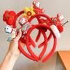 Sweet Cartoon Horse Hair Hoop Pony Red Headpiece Good Luck Headwear 2026 New Year Headband Children Headwear
