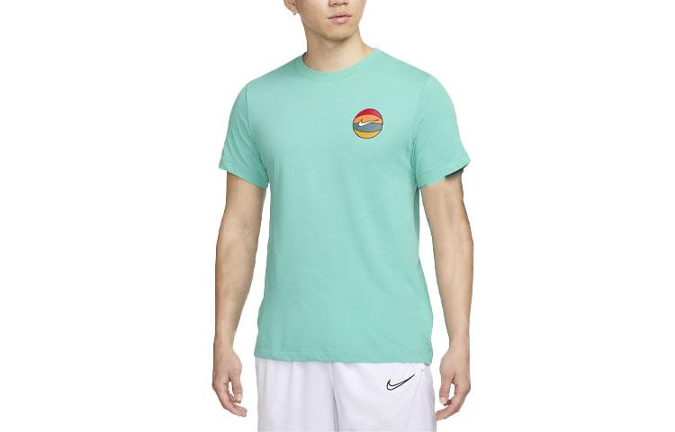 Nike Dri Fit T Shirts Men s Turquoise Crew Neck Moderate Straight Fit FD0047-392 M