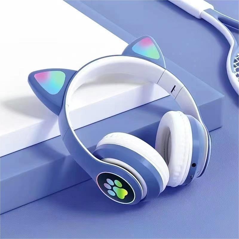 STN-28 Wireless Bluetooth Cat Ear Headphones - Cute, Glowing, Over-Ear, New Model