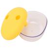 2 in 1 No Mess Snack Container   Proof Food Storage Snack Box with Finger Lid Keep Hands Clean Yellow