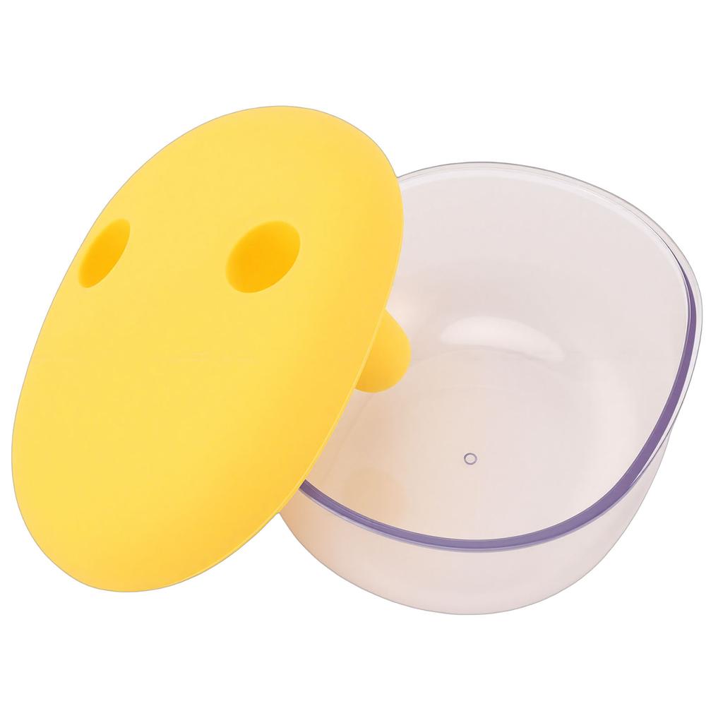 2 in 1 No Mess Snack Container   Proof Food Storage Snack Box with Finger Lid Keep Hands Clean Yellow