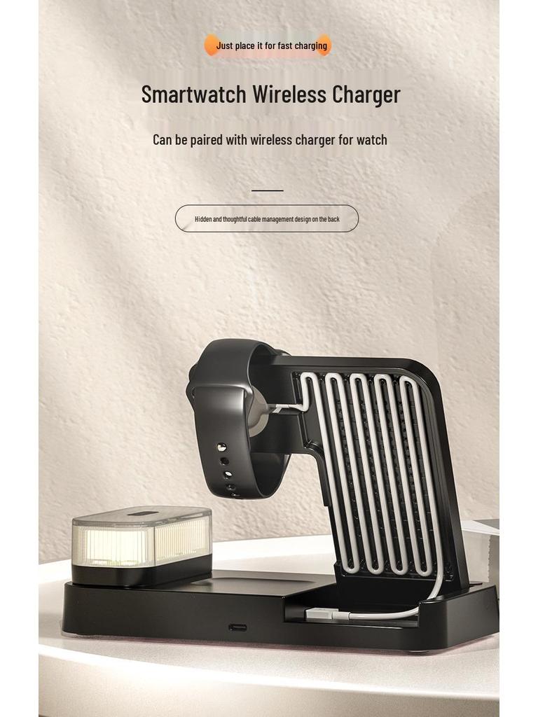 30W 3-in-1 Wireless Charger & Clock for iPhone 14/13