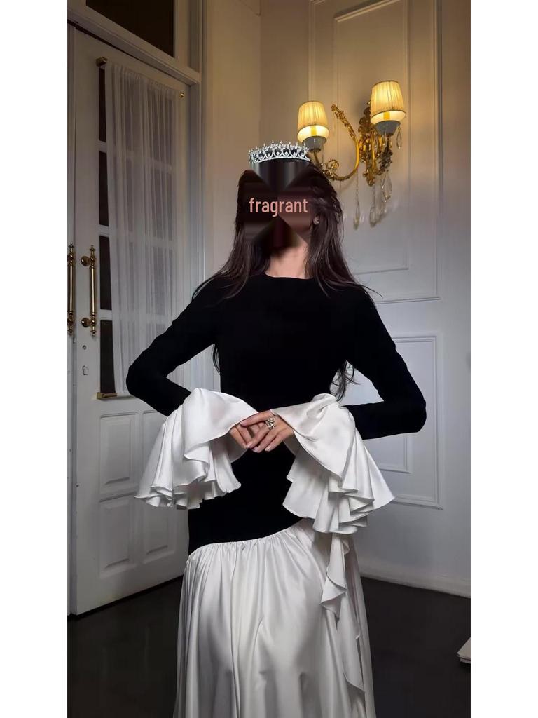 2025 Elegantes Sommerkleid mit langen Ärmeln für Damen