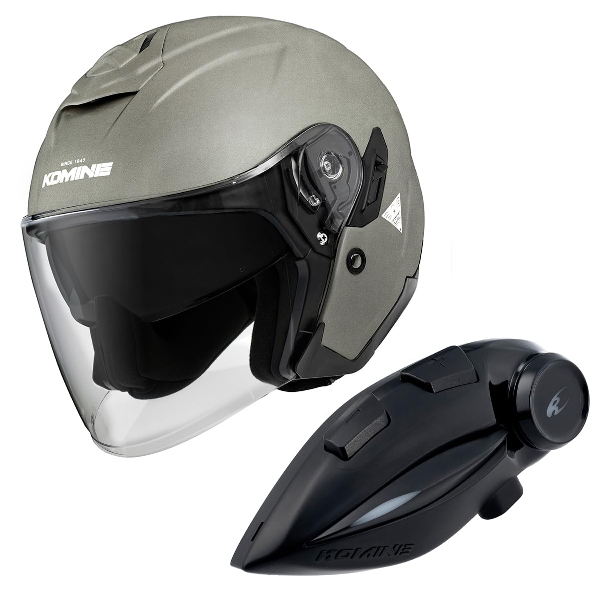 

KOMINE FL Composite FRP Jet Helmet Motorcycle Intercom Gunmetal M HK-172 + KK-902