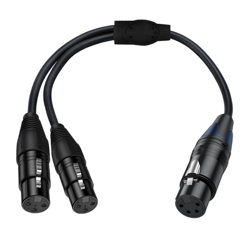 XLR Cable Professional XLR 4Pin To Double 3Pin XLR Splitter Cable For Studio Recording & Live Performances 50Cm