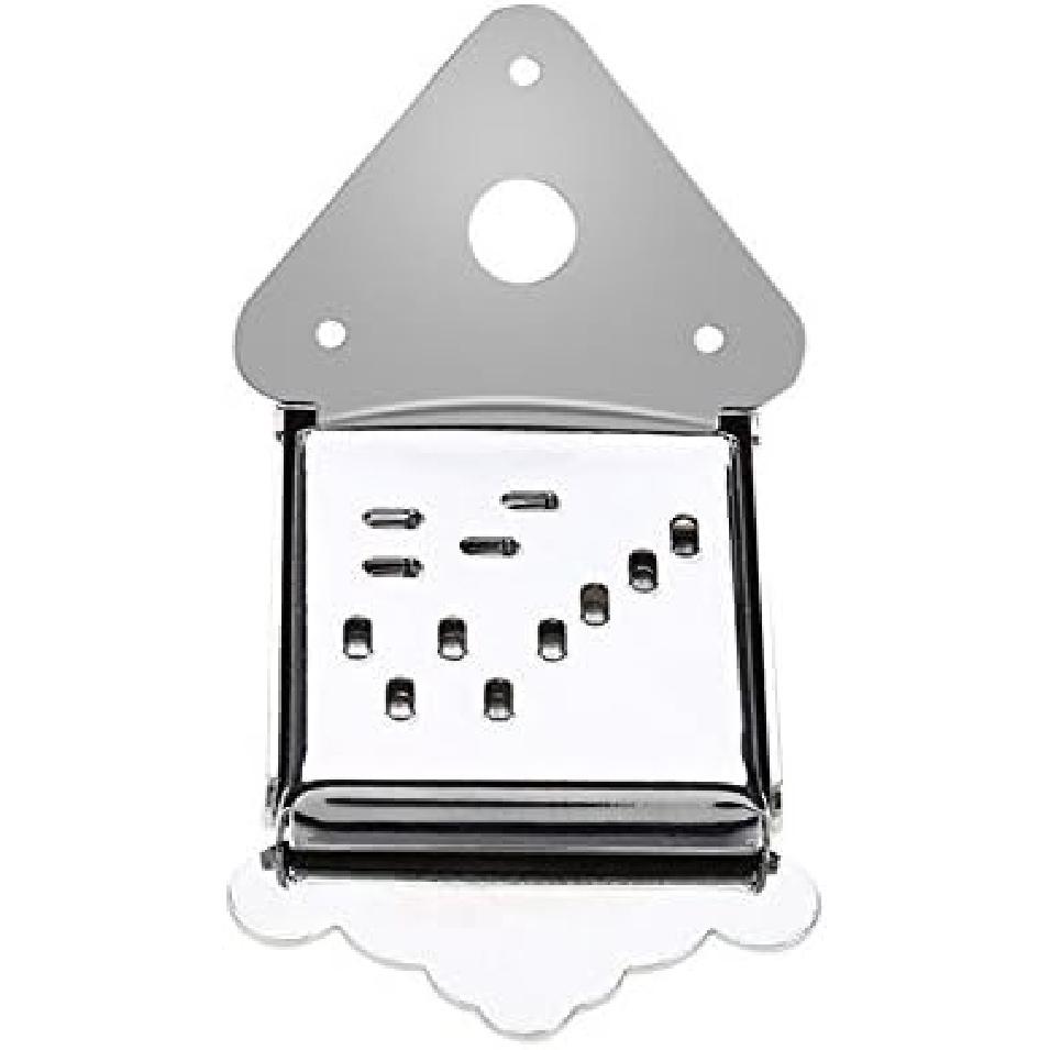 Dilwe Mandolin Tailpiece Bridge, Mandolin Guitar Tailpiece with Screws for 8 String Guitar Musical Instrument Part(Silver)