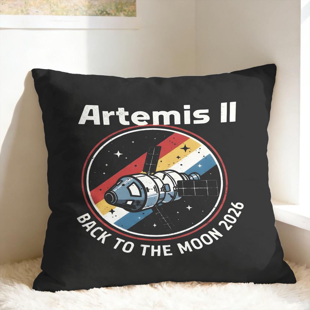Artemis II Back to the Moon 2026 Pillow Cover  Comfy Cushion Cover Kawaii Pillow Case For Sofa Home Decoration