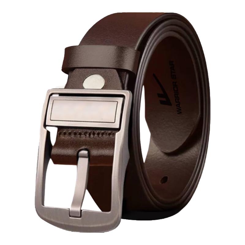

Мужской кожаный ремень Warrior с пряжкой-пином 120cm