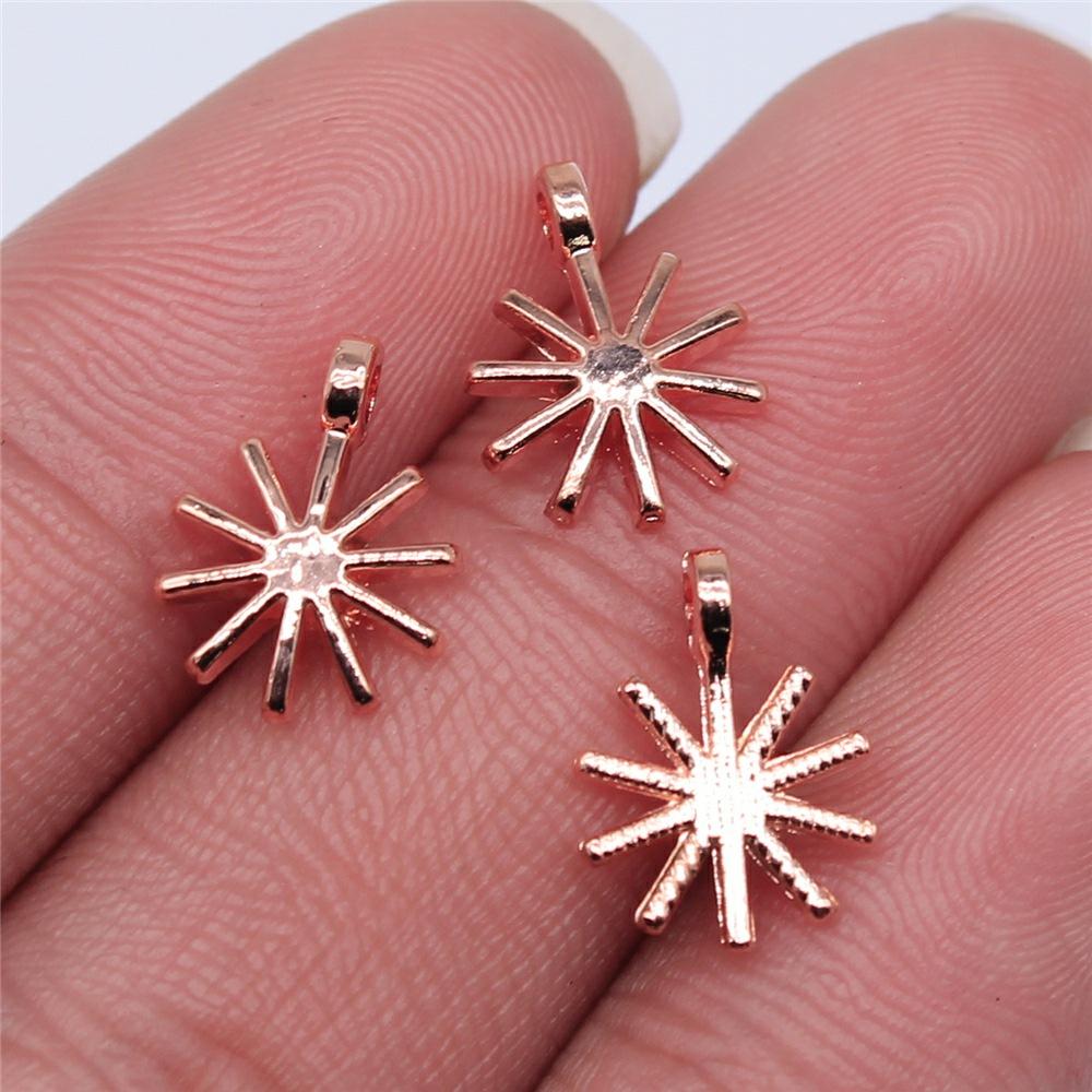 20 Stück Metall Zinklegierung Gemischte Größen Schneeflocken Anhänger Passend für Schmuck Weihnachtsanhänger Komponenten DIY Handgemachtes Basteln