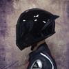 Certified Men's Bluetooth Full-Face Motorcycle Helmet with Trendy Horns for All Seasons.