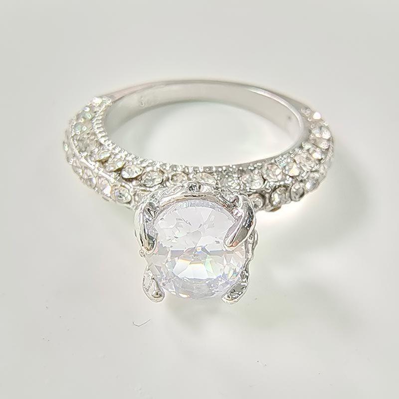 

Huajie Full Paved Diamond Princess Rings for Women Large Circular Sparkling Dazzling Accessories Gifts New Fashion 13 рожевий колір золота