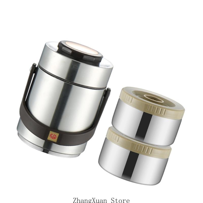 3XUF Stackable Nonrust Steel Heat Capacity Leak Proof Insulated Lunch Container For Hot Soup Meals Travel Hiking