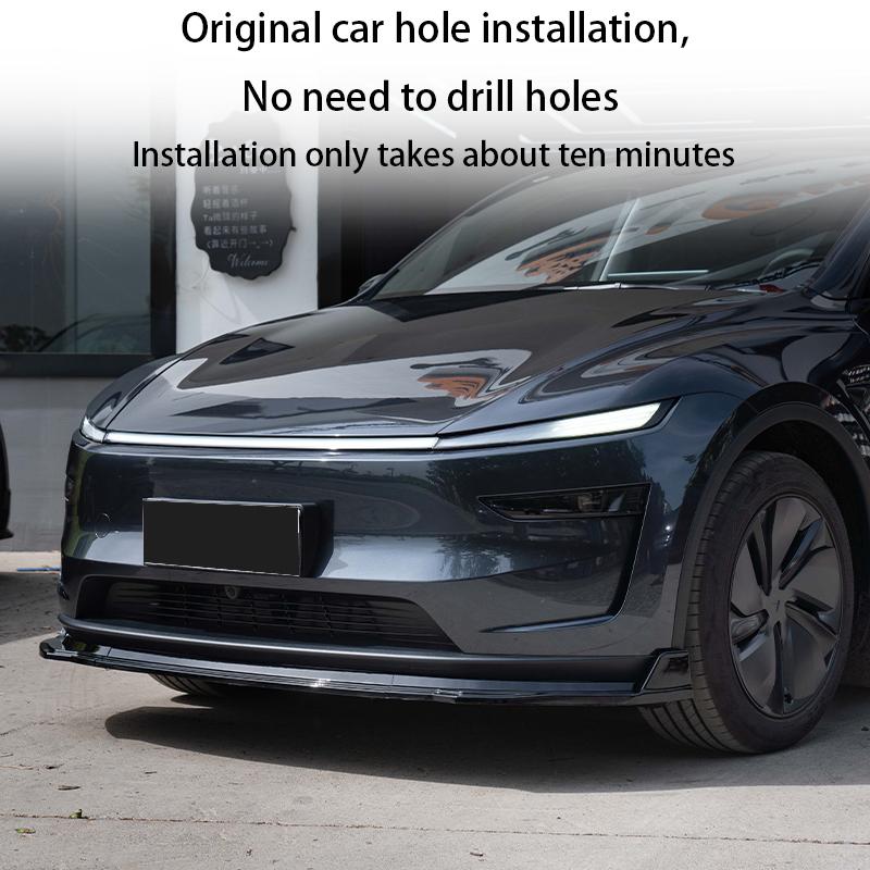 Front Bumper Front Lip Front Shovel Kit For Tesla New Model Y Juniper 2025+ Body Spoiler Splitter Segmented Front Bumper Kit