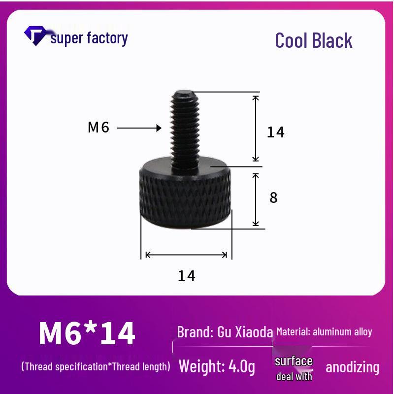 Knurled Aluminum Alloy Hand-Tightening Knob - M3M4M5M6M8 Sizes.