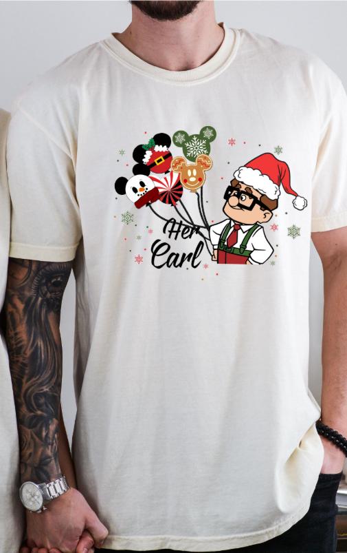 

MINISO Disneys Up Disney Couple Christmas Tshirts Casual and Loose Women Men Roundneck Shortsleeve Hotselling Clothing S