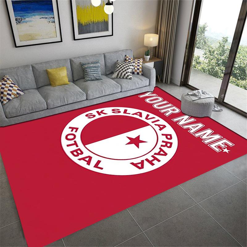Custom Name SK Slavia Praha Carpet Rug for Living Room Bedroom Home Sofa Decoration,Kids play Non-slip Floor Mat