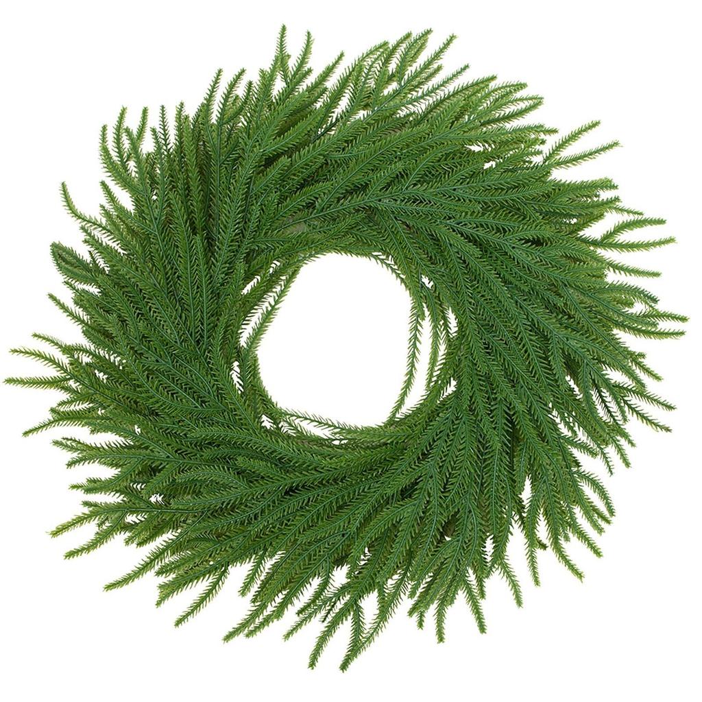 Norfolk Wreath For Front Door, Artificial  Wreath, Realistic Artificial Green Leaves Wreath For Wall, Window