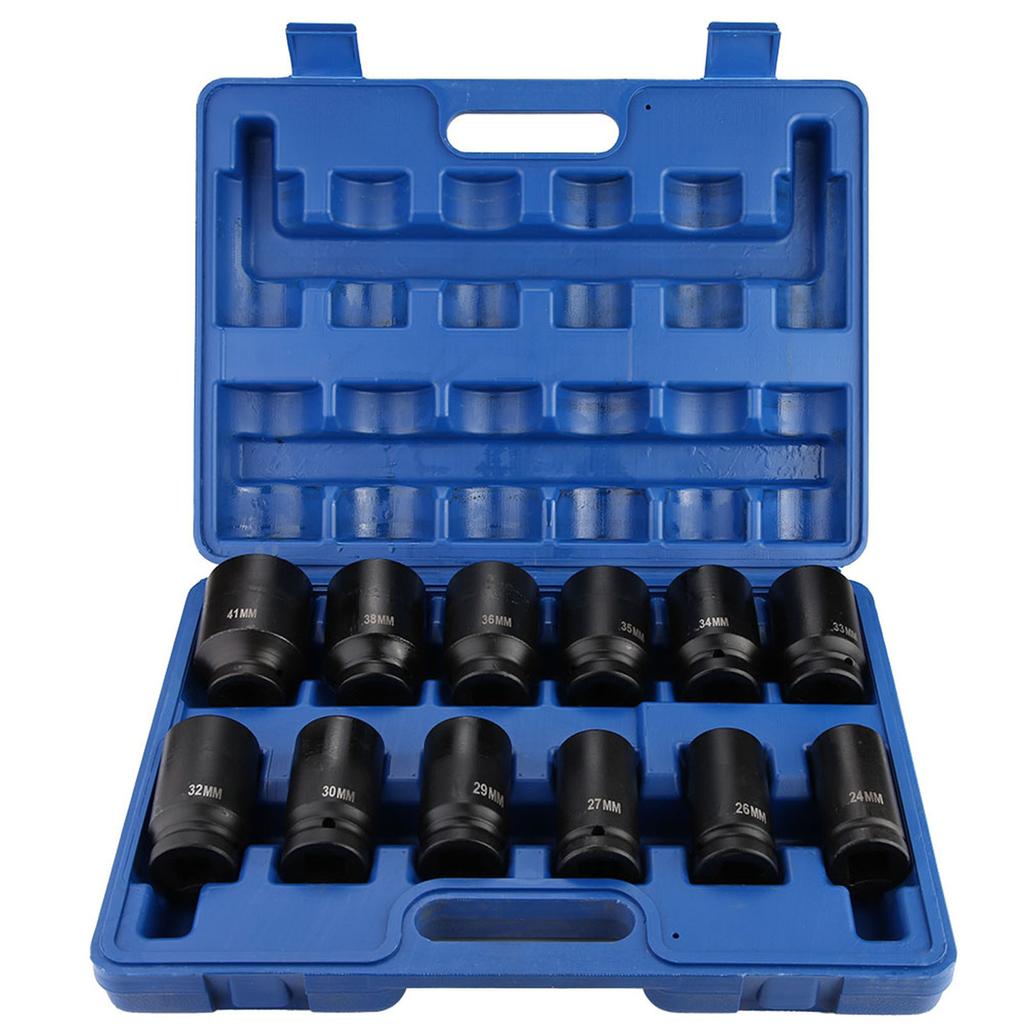 12pcs 3 4 Inch Durable Drive Deep Impact Socket Set 24‑41mm