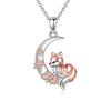 New Sen Series Unique Design Charming and Beautiful Fox Pendant Flower Moon Necklace