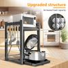 Expandable Microwave Rack with Hooks Microwave Storage Stand Non Slip Over Microwave Shelf Carbon Steel for Kitchen