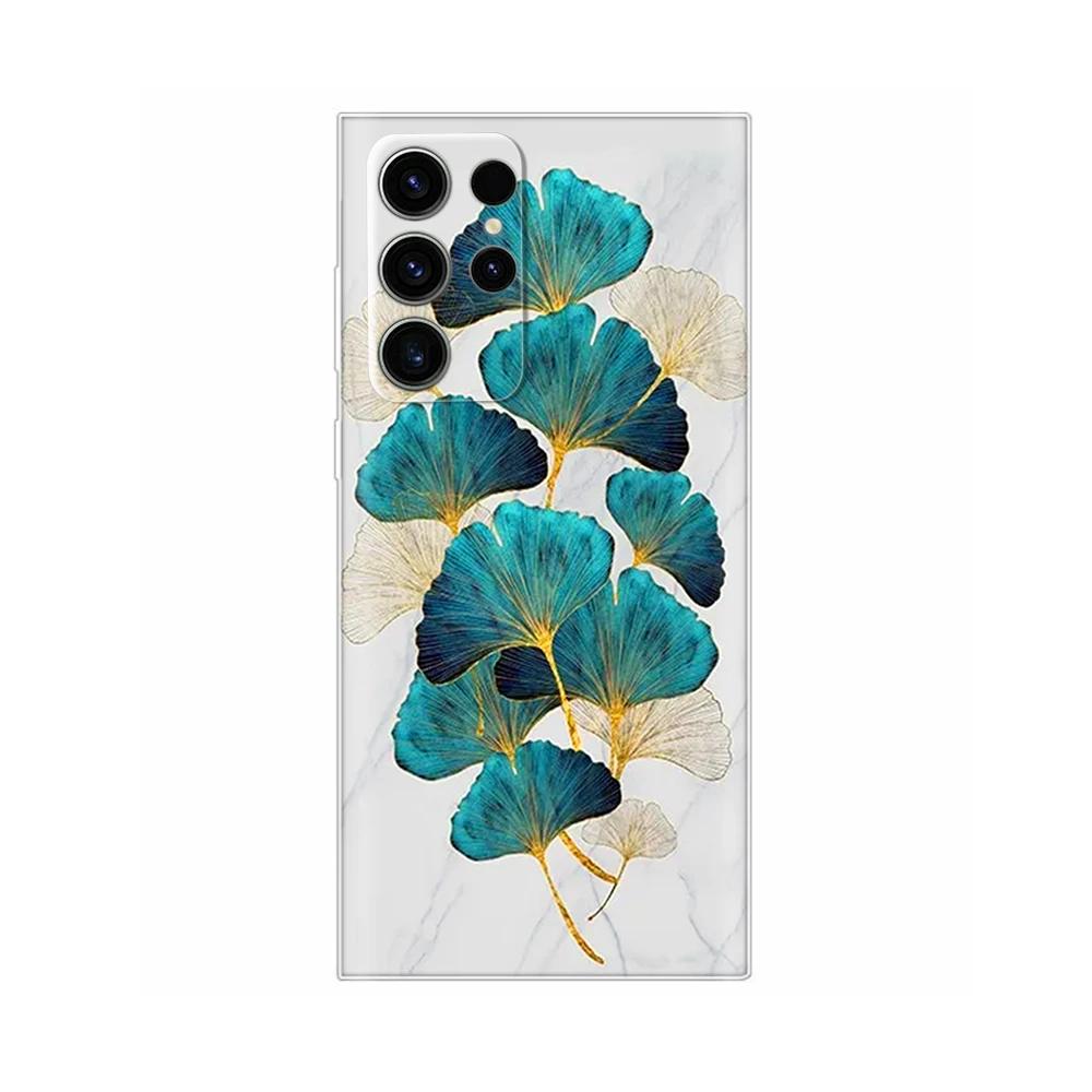 Case For Samsung Galaxy S24 Ultra Cute Heart Flower Cover Soft Silicone Case Protective Funda For Samsung S24 S24+ S 24 Plus Bag