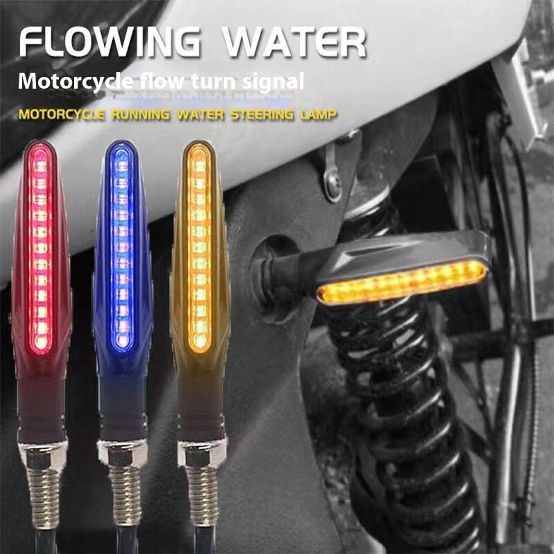 2PCS Universal LED Motorcycle Turn Signals - 12V IP68 Waterproof Amber Flasher Indicator Rear Lights