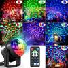 RGB LED Stage Disco Light Rotating DJ Ball Strobe Remote Sound Control Magic Dance Car Christmas Gift Party Club Laser Show Lamp