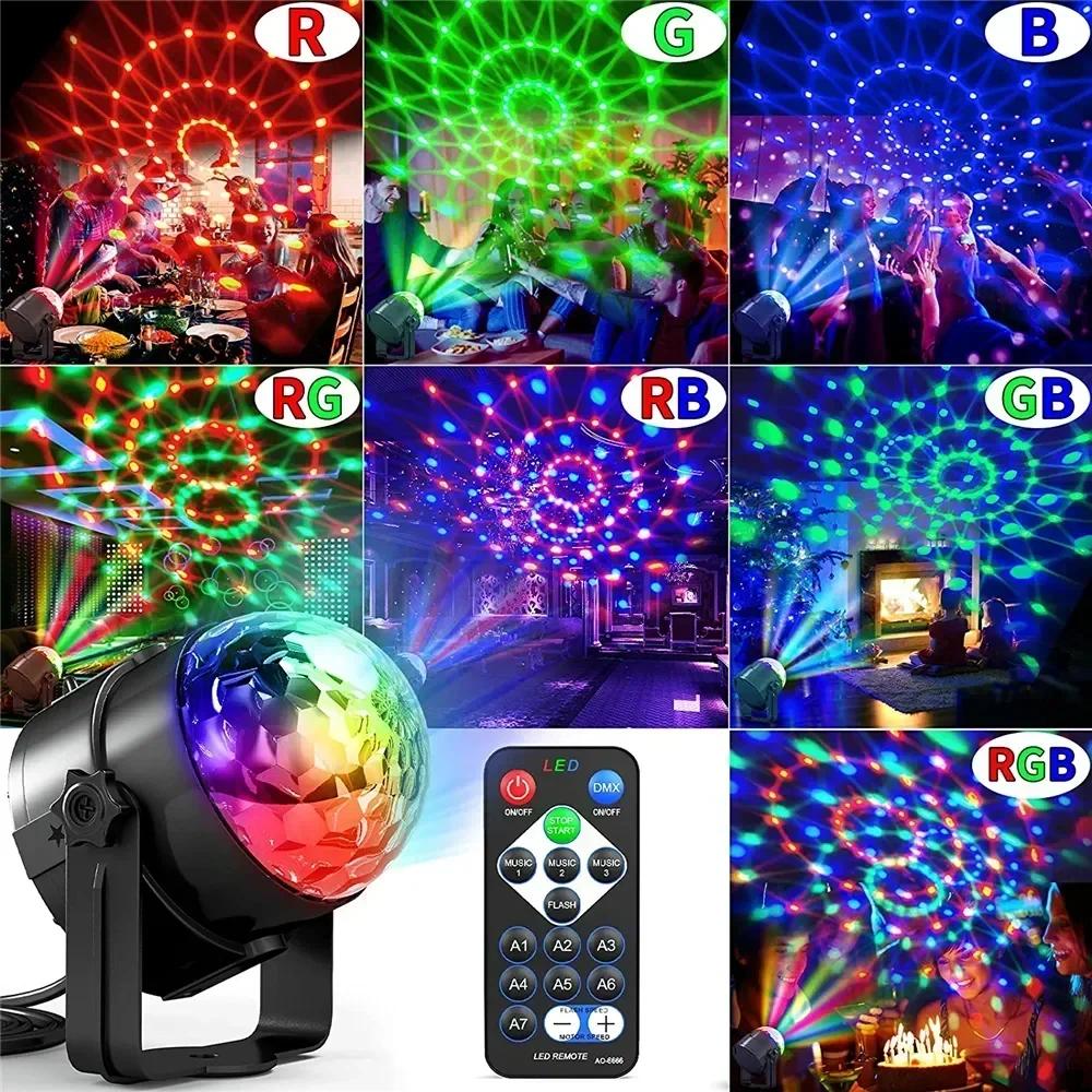 LED Colorful Strobe Light RGB with Remote Stage Disco Light Rotating Strobe for Home Room Parties Birthday Wedding Bar Show Lamp