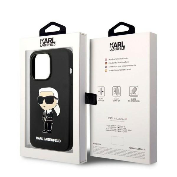 Etui Do iPhone 14 Pro Karl Lagerfeld Silicone Ikonik Czarny