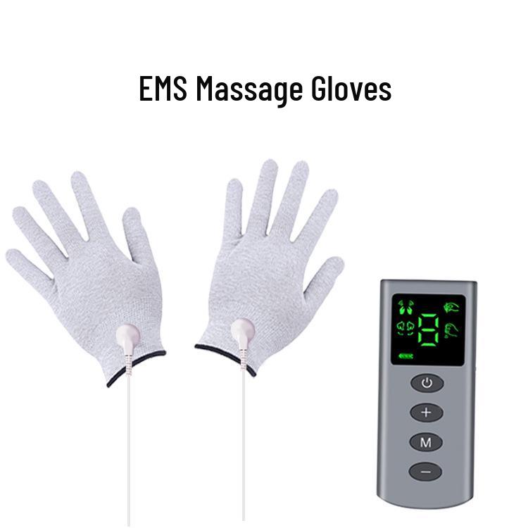 Portable EMS Pulse TENS Massage Gloves for Beauty and Physiotherapy