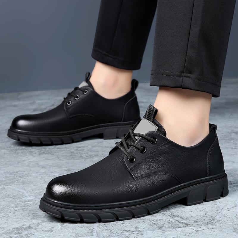 Fashion Leather Men's Shoes Lace Up Outdoor Casual Hiking Shoes Soft Sole Men Black Men Oxfords Shoes Zapatillas Hombre