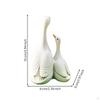 Mother and Young Duck Figurine Resin White Statue Gift Choice for Micro Landscape, Garden, Desk
