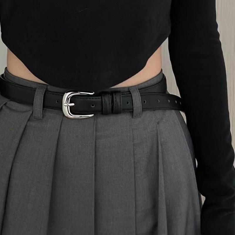 

Design Minimalist Trendy Womens Versatile Denim Belt With Retro Distressed Look In Black Coffee And StyleA