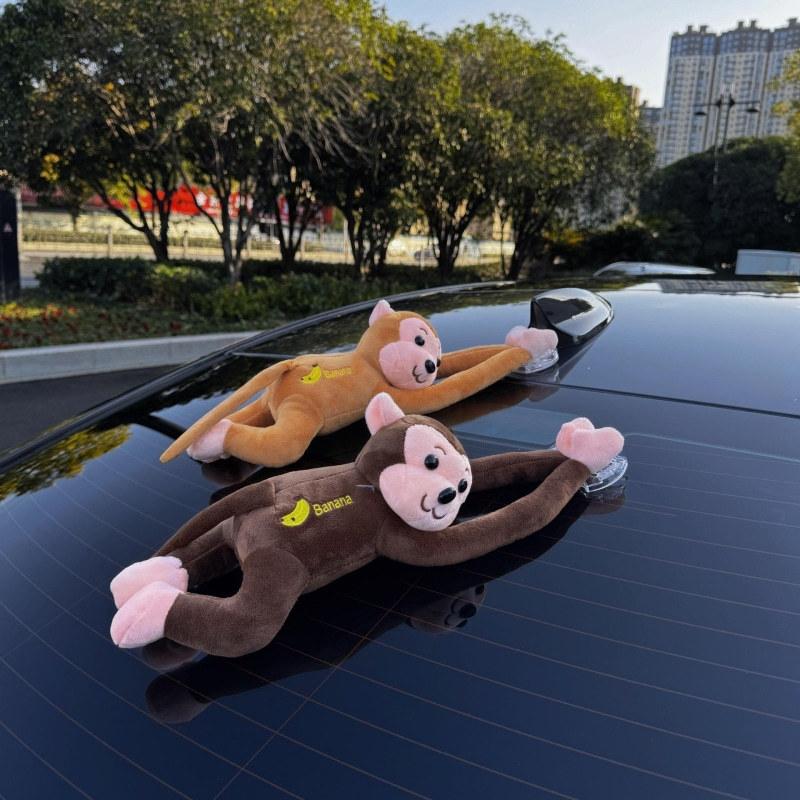 Cute Monkey Hanging Plush Car Decoration Ornament Cartoon Vehicle Accessory
