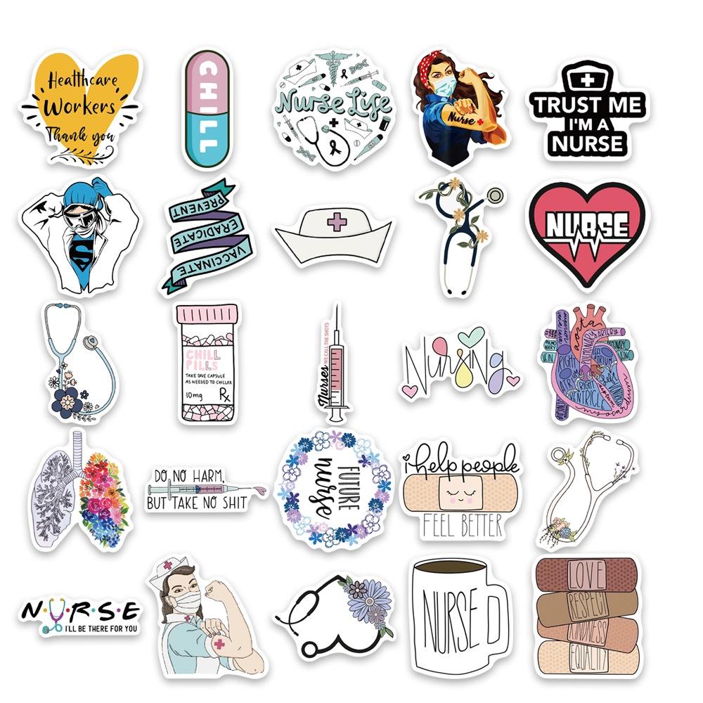 512 International Nurse Day Decorative Stickers For Phones Luggage Fridges And Water Bottles Pack Of 50